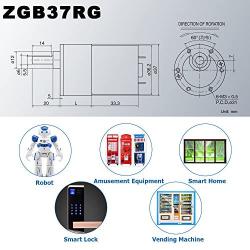 Greartisan DC 12V 30RPM Gear Motor High Torque Electric Micro Speed Reduction Geared Motor Eccentric Output Shaft 37mm Diameter Gearbox