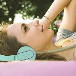 Elecder i36 Kids Headphones Children Girls Boys Teens Foldable Adjustable On Ear Headphones 3.5mm Jack Compatible Cellphones Computer Kindle MP3/4 School Tablet Green/Purple