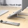 Licheers Portable Laptop Stand, Ultra-Thin Light Weight Desktop Notebook Holder Riser, Aluminum Adjustable Eye-Level Ergonomic Height Compatible with All Laptops