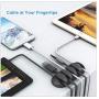 Yeawel 10PCS Cable Clips, Multipurpose Cord Holder, Self-Adhesive Cord Management, Black Cable Holder, Earphone Wire Organizers for Home, Office, Car, Desk Accessories