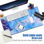 Large Extended Gaming Mouse pad with Stitched Edges,Large Mouse mat,Non-Slip Rubber Base,Waterproof Keyboard Pad,Desk Pad for Premium-Textured,3mm Thick Home Office Gamer Desk mat,800x400,Blue Marble