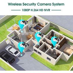 XVIM H.264 2MP Wireless Signal Security Cameras System,Camera Need Plug to Outlet with 2TB HDD 8CH 1080P HD DVR 8pcs 1080P Wireless Outdoor Indoor Waterproof Surveillance Cameras 85FT Night Vision