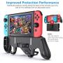 Switch Grip with Upgraded Adjustable Stand Compatible with Nintendo Switch, OIVO Asymmetrical Grip with Upgraded Adjustable Stand/Cartridge Holders and 5 Game Slots- 4 Thump Caps Included