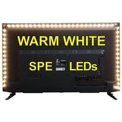 Bias Lighting for HDTV - Medium (78in / 2m) - 3500k Warm White - USB LED Backlight Strip for Flat Screen TV LCD, Desktop Monitors