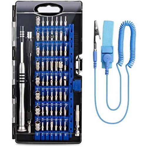 GANGZHIBAO Screwdriver Set for Computer, PC,Phone,iphone,Macbook,61 in 1 with 56 Bits Screwdriver Kit, Pentalobe Scewdriver T5, T6 Screwdrivers Repair Tool Kit with Anti-Static Wrist Strap