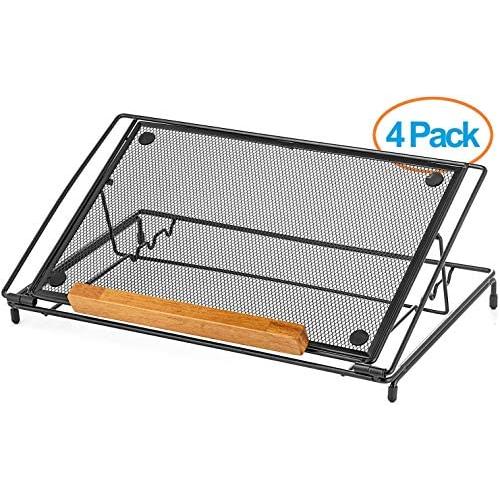 Halter Mesh Ventilated Adjustable Laptop Stand, 9'' X 14'', Black, 4 Pack