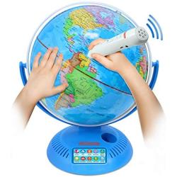 Little Experimenter Talking Globe - Interactive Globe for Kids Learning with Smart Pen - Educational World Globe for Children with Interactive Maps – 9”