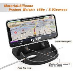 Loncaster Car Phone Holder, Car Phone Mount Silicone Car Pad Mat for Various Dashboards, Slip Free Desk Phone Stand Compatible with iPhone, Samsung, Android Smartphones, GPS Devices and More, Black