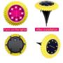 Solar Powered Disk Lights,4PCS 8 LED Waterproof in-Ground Lights Outdoor Solar Ground Lights for Pathway Garden Yard Walkway Pool )