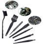 CamKix Multi-Purpose Brushes (Black) - 9 Pack - 7X Multi-Sized Brushes, 1x Anti-Static Tweezers, 1x Cleaning Cloth - Small Gaps - Computers, Keyboards, PCBs, Vents, Car Interior, Window Track