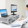 Simple Trending 2-Tier Monitor Stand Riser, Metal Desk Organizer Stand with Anti-Slip Suction Cup for Laptop, Computer, iMac, Pc, Printer,Silver