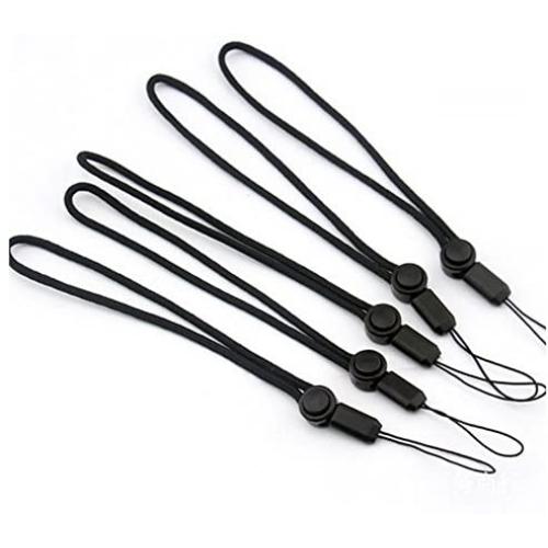 YOUOWO 5 Pack Nylon Lanyards for USB Flash Drive Cell Phone Key iPod Mp3 mp4 ID Card Badge and Other Small Electronic Devices Phone Charms (Black)