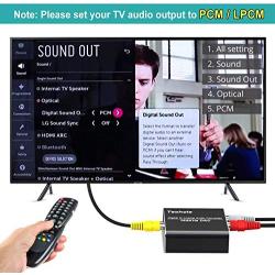 Digital to Analog Audio Converter-192kHz Techole Aluminum Optical to RCA with Optical &Coaxial Cable. Digital SPDIF TOSLINK to Stereo L/R and 3.5mm Jack DAC Converter for PS4 Xbox HDTV DVD Headphone
