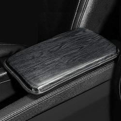 Center Console Armrest Cover, Armrest Cover for Car, Premium Wood Grain Leather Design, Universal Fit (Gray)