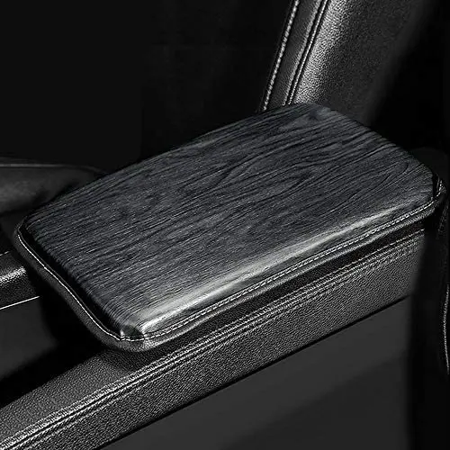 Center Console Armrest Cover, Armrest Cover for Car, Premium Wood Grain Leather Design, Universal Fit (Gray) Center Console Armrest Cover, Armrest Cover for Car, Premium Wood Grain Leather Design, Universal Fit (Gray)