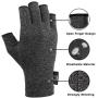 2 Pairs Arthritis Gloves for Women and Men, Compression Gloves Pain Relief Rheumatoid Osteoarthritis and Carpal Tunnel, Fingerless Gloves for Computer Typing and Everyday Support (Black, Small)