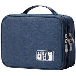 Electronic Organizer Mygreen Travel Cable Organizer Bag for Hard Drives, Cables, Charger, Phone, USB, SD Card Dark Blue