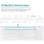 Macally Full Size USB Wired Keyboard (MKEYE) for Mac and PC (White) w/ Shortcut Hot Keys