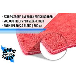 The Rag Company (12-Pack) 16 in. x 16 in. Commercial Grade All-Purpose Microfiber Highly Absorbent, LINT-Free, Streak-Free Cleaning Towels (Black/Grey/Red)