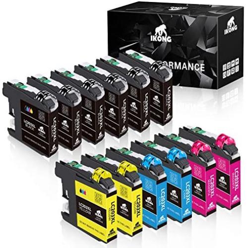 IKONG Compatible Ink Cartridges Replacement for Brother LC203 LC203XL LC201 LC201XL Works with Brother MFC-J460DW J480DW J485DW J680DW J880DW J885DW MFC-J4320DW J4420DW J4620DW J5620DW (12-Pack)