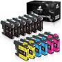 IKONG Compatible Ink Cartridges Replacement for Brother LC203 LC203XL LC201 LC201XL Works with Brother MFC-J460DW J480DW J485DW J680DW J880DW J885DW MFC-J4320DW J4420DW J4620DW J5620DW (12-Pack)