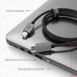 Mini DisplayPort to HDMI Cable 6ft, uni Mini DP (Thunderbolt) to HDMI Cable Compatible with MacBook Air/Pro, iMac, Microsoft Surface Pro/Laptop, ThinkPad Helix, Monitor, Projector, More - Gray
