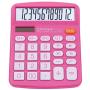 Desktop Calculator 12 Digit with Large LCD Display and Sensitive Button, Solar and Battery Dual Power, Standard Function for Office, Home, School, CD-2786 (Pink)