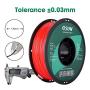 eSUN PLA PRO (PLA+) 3D Printer Filament, Dimensional Accuracy +/- 0.03 mm, 1kg Spool, 1.75mm, Fire Engine Red, (Pantone 199C)