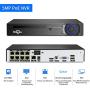 Hiseeu 5MP PoE Security Camera System,8CH PoE NVR with Face Detect,1TB Hard Drive, 4Pcs 5MP IP Outdoor Security Camera,1-Way Audio,H.265+ Wired Home Surveillance Kit No Monthly Fee