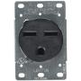 Leviton 5372-S00 30 Amp, 250 Volt, NEMA 6-30R, 2P, 3W, Flush Mtg Receptacle, Straight Blade, Industrial Grade, Grounding, Side Wired, Steel Strap, Black, pack of 1