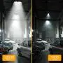 LED Garage Lights 75W,6000 lumens LED Garage Ceiling Light, CRI 80, 6000K Daylight with 4 Adjustable Panels, E26/E27, shop light for Garage, Barn, Workshop,Warehouse (Black(1 Pack))