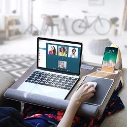 HUANUO Lap Desk - Fits up to 17 inches Laptop Desk, Built in Mouse Pad & Wrist Pad for Notebook, MacBook, Tablet, Laptop Stand with Tablet, Pen & Phone Holder - HNLD6