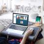 HUANUO Lap Desk - Fits up to 17 inches Laptop Desk, Built in Mouse Pad & Wrist Pad for Notebook, MacBook, Tablet, Laptop Stand with Tablet, Pen & Phone Holder - HNLD6
