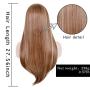 Smooth light brown long wig, slightly curly synthetic fiber, broken bangs wig, heat-resistant clothing wig, natural-colored female party hairstyle