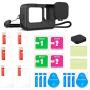Kupton 9PCS Accessories Kit Compatible with GoPro HERO9 Black, Silicone Sleeve Case with Lanyard + 6PCS Tempered Glass Screen Lens Protector + 2PCS Lens Cap Compatible with GoPro Hero 9 Black