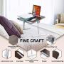 Laptop Desk for Bed, Sopownic Laptop Bed Tray Table Adjustable Height Foldable Legs, Portable Stand Bed Desk for Notebook Ipad, Wooden Tablet Table for Couch/Sofa, Ideal for Breakfast/Working/Picnic