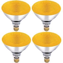 Dysmio Lighting 100 Watt BR38 Incandescent Flood Light Bulb Yellow Bug Light, 4 Pack
