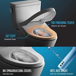 TOTO SW3046#01 S500E Electronic Bidet Toilet Cleansing, Instantaneous Water, EWATER Deodorizer, Warm Air Dryer, and Heated Seat, Elongated Contemporary, Cotton White