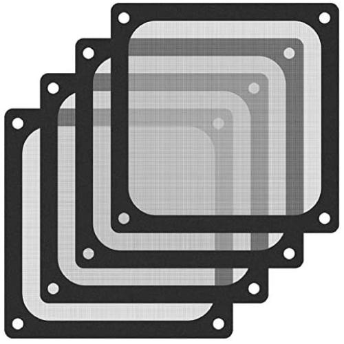 140mm Fan Dust Filter Mesh Magnetic Frame PVC Computer PC Case Fan Dust Proof Filter Cover Grills Black 4-Pack