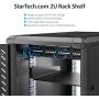 StarTech.com 2U Server Rack Mount Shelf - 15.7in Deep Steel Universal Cantilever Tray for 19'' Network & AV Equipment Rack/Cabinet - 44lbs (CABSHELF), Black