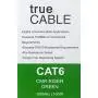 trueCABLE Cat6 Riser (CMR), 1000ft, Green, 23AWG 4 Pair Solid Bare Copper, 550MHz, ETL Listed, Unshielded Twisted Pair (UTP), Bulk Ethernet Cable