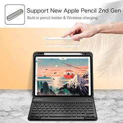 Fintie Keyboard Case for iPad Pro 11'' 2020 (2nd Generation), iPad Pro 11 Inch 2018 - Soft TPU Back Cover with Pencil Holder, Magnetically Detachable Wireless Bluetooth Keyboard, Composition Book
