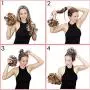 Gangel Hair Bun Hairpieces Extensions Curly Wavy Hair Ponytail Synthetic Hair Fibers Elastic Scrunchie Half Updo Hair Wig For Women and Girls(Pack of 1) (Strawberry Blonde(27#))