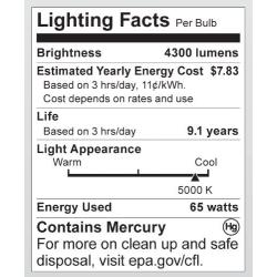 Satco S7386 65 Watt (300 Watt) 4300 Lumens Hi-Pro Spiral CFL Daylight White 5000K Medium Base 120 Volt Light Bulb