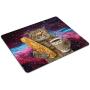 Smooffly Funny cat Mousepad,The Cat is Holding a Cup of Black Coffee and a Baguette with Galaxy Design Customized Rectangle Non-Slip Rubber Mousepad Gaming Mouse Pad