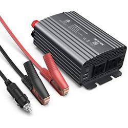 BESTEK 500W Power Inverter DC 12V to 110V AC Converter with 4.8A Dual USB Car Charger ETL Listed (Grey)
