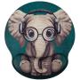 Marphe Mouse Pad with Wrist Support Green Pattern Headset Music Elephant Mousepad Non-Slip Rubber Gaming Wrist Rest Mouse Pads for Computers Laptop