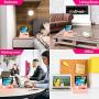 Huga Bamboo Charging Station & Multiple Device Organizer for Cellphone, Smart Watch and Tablet (Pink)