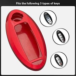 Remote Key Fob Shell Cover Compatible with Nissan 370Z Altima Cube Juke Maxima Murano Pathfinder Quest Rogue Sentra Versa 3/4/5 Buttons, Red