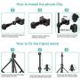 10'' Selfie Ring Light with Tripod Stand & Phone Holder for Live Stream/Makeup, Dimmable Led Camera Beauty Ringlight for YouTube TikTok/Photography Compatible with Cell Phone(Upgraded)